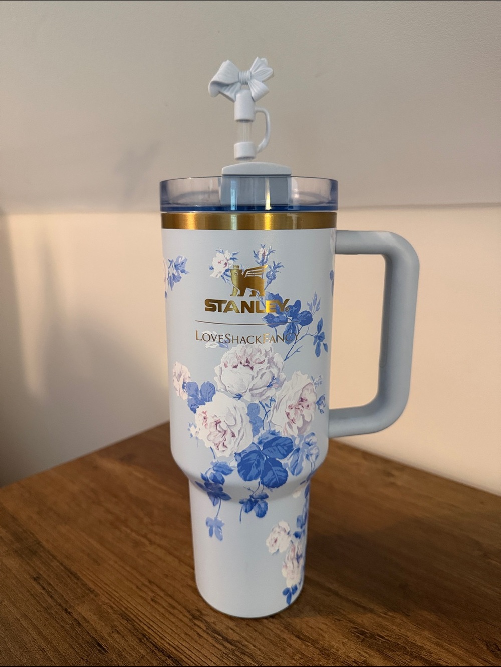 Stanley Love Shack Fancy Insulated Travel Mug - White & Blue no box available